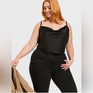 Torrid Satin Cowl Neck Cami Black